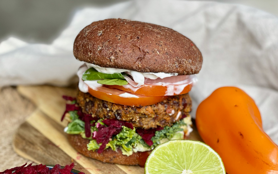 Blackbean, Sweet Potato & Jackfruit Burger