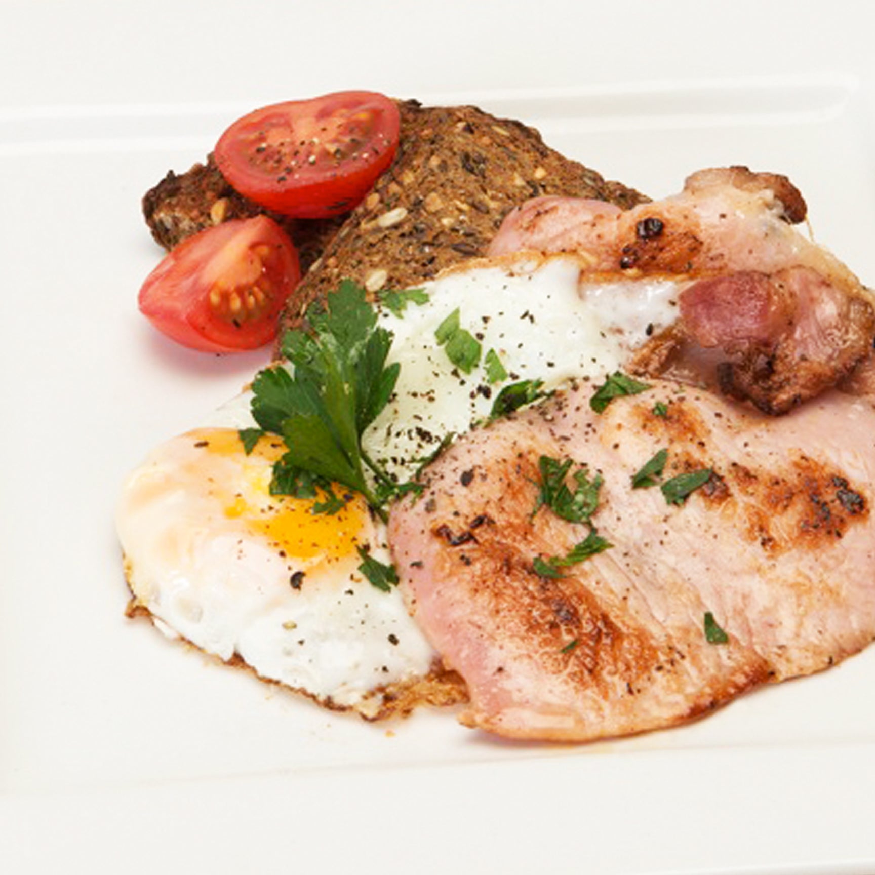 Bacon + Eggs on Low Carb Toast