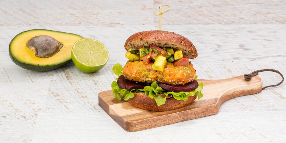 Veggie Burger with Avocado Salsa